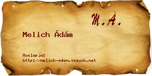 Melich Ádám névjegykártya